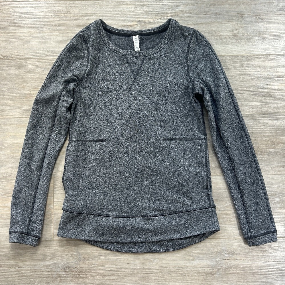 Lululemon Exhalation Pullover II Size 4 Color Heathered Speckled Black